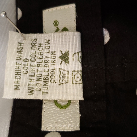 ORVIS Polka Dot Crop Pants Lightweight Black White Size 6 - Picture 5 of 5